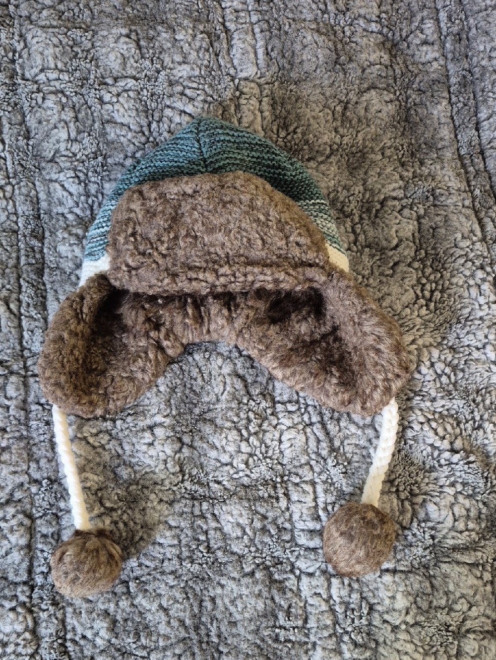 3M Thinsulate Knit Trapper Hat - Teal & Brown (706)